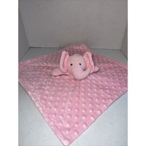 Nuby Elephant Pink Baby Security Blanket Lovey Plush Stuffed Sensory Fabric